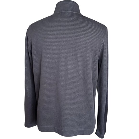 BOSS Hugo Boss Mens XL Reg Fit Full Zip Pique Knit Sweater Cardigan Reversible - Picture 3 of 16